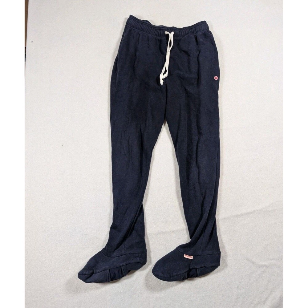 Feejays Navy Footed Sweatpants Men’s M Built-In Socks Lounge Joggers Unisex